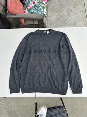 Stampd Men’s Dark Gray Argyle Crewneck Sweater